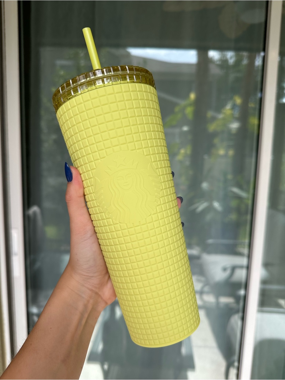 Starbucks Butter Yellow Matte Studded Tumbler with Straw